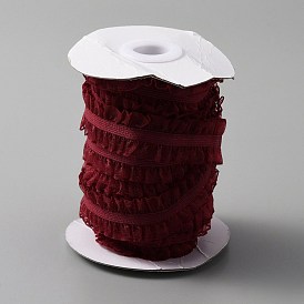 Elastischer, plissierter Spitzenbesatz aus Chinlon, zum Nähen, Geschenkverpackung, Blumendesign