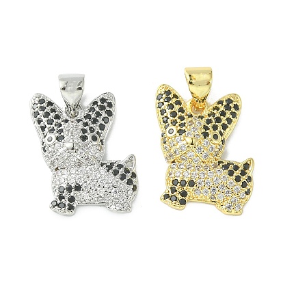 Латунные микро проложить кубического циркония подвески, без кадмия и без свинца, собачий шарм