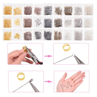 DIY Jewelry Making Kits, include Alloy Charms & Lobster Claw Clasps, Iron Jump Rings, 304 Stainless Steel Beading Tweezers, Carbon Steel Jewelry Pliers, Copper Wire