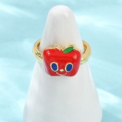 Латунные эмалевые манжеты для женщин, яблоко