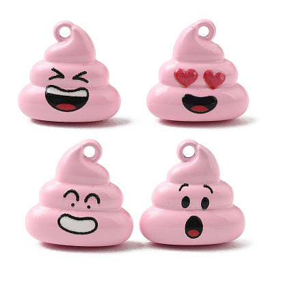 Double-Sided Painted & Printed Alloy Charms, Poop Charms