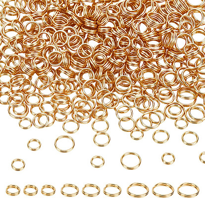 450 шт 3 стиль 304 разъемные кольца из нержавеющей стали, кольца с двойной петлей, плоско-круглые