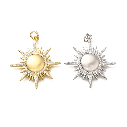 Латунные микро проложить кубического циркония подвески, солнечные чары, без кадмия и без свинца, долговечный, с целью перехода в кольце