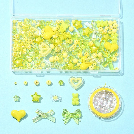 Наборы для самостоятельного изготовления браслетов из акрила в виде сердца и банта