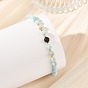 Natural Larimar Beaded Bracelets, with Natural Lava Rock Round Beads and Electroplate Non-magnetic Synthetic Hematite Beads