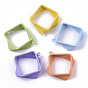 Spray Painted Eco-Friendly Iron Pendants, Square, Cadmium Free & Nickel Free & Lead Free