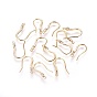 Brass Earring Hooks, with Cubic Zirconia and Horizontal Loop, Clear