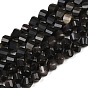 Природные обсидиана бисер нитей, граненые, твист