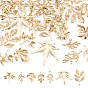 35Pcs 7 Styles Alloy Cabochons & Pendants, Leaf