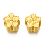 Alloy European Beads, Large Hole Beads, Matte Style, Cadmium Free & Lead Free, Flower