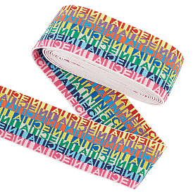 4 нейлоновая эластичная широкая лента в ярдах, плоская с узором в полоску/буквы, красочный