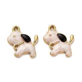 304 подвески из нержавеющей стали, собака, с эмалью, реальный 18 k позолоченный, ионное покрытие (ip)