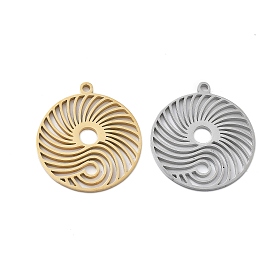 304 подвески из нержавеющей стали, лазерная резка, полый плоский круглый шарм