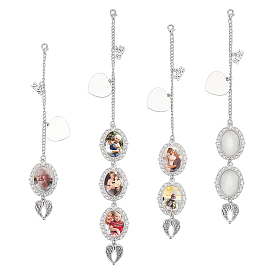 3сумки 3 стили наборы для самостоятельного изготовления овальных подвесных украшений из цинкового сплава, со стеклянными кабошонами 