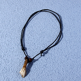 Adjustable Ethnic Style Wild Boar Tooth Pendant Necklace - Vintage Tooth Jewelry