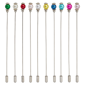 10шт. латунные броши, с абс пластмассовой имитационной жемчужиной