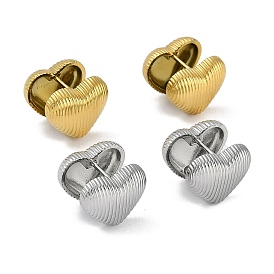 304 Stainless Steel Heart Hoop Earrings