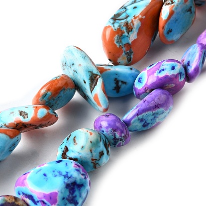 Крашеные нити из натурального магнезита, самородки, упавший камень