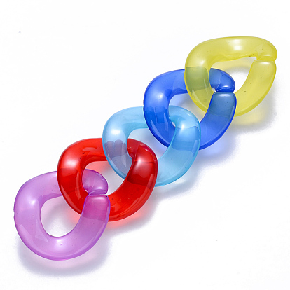 Imitation Jelly Acrylic Linking Rings, Quick Link Connectors, for Curb Chains Making, Twist