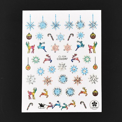 Christmas Theme Self Adhesive Nail Art Stickers, DIY Nail Art Decoration