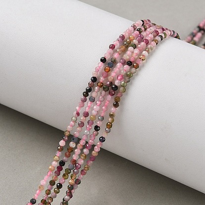 Натуральный розовый турмалин бисер нитей, граненые, круглые