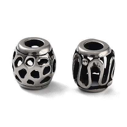 316 Surgical Stainless Steel Beads, Barrel