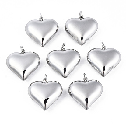 316 colgantes quirúrgicos de acero inoxidable, con anillos de salto, corazón