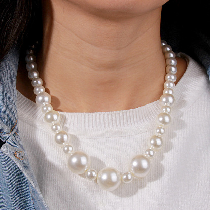 Handmade Minimalist Pearl Necklace with Unique Design and Cool Tone for Women