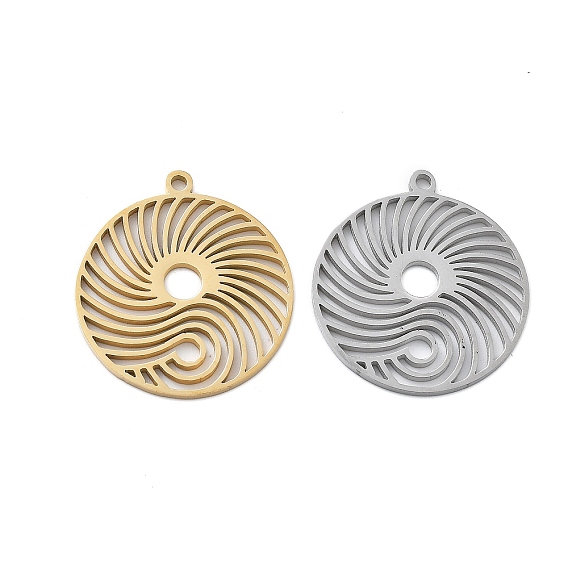304 подвески из нержавеющей стали, лазерная резка, полый плоский круглый шарм