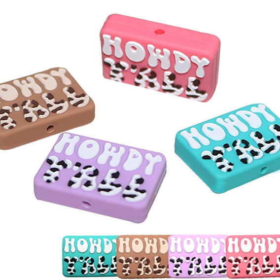 Мультяшные английские буквы, пищевые экологически чистые силиконовые фокусные бусины