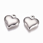 Ионное покрытие (ip) 304 подвески из нержавеющей стали, надутое сердце, изготовление ювелирных изделий, для женщин