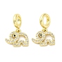 Латунное микропейв с кубическим цирконием европейские подвески с подвесками, слон, Подвески с большими отверстиями
