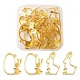 16Pcs 2 Style Zinc Alloy Open Back Bezel Pendants, For DIY UV Resin, Epoxy Resin, Pressed Flower Jewelry, Rabbit