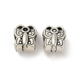 Tibetan Style Alloy European Beads, Large Hole Beads, Cadmium Free & Lead Free, Butterfly