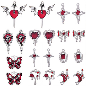 20 шт. 10 подвески в стиле готического сплава с эмалью, античное серебро