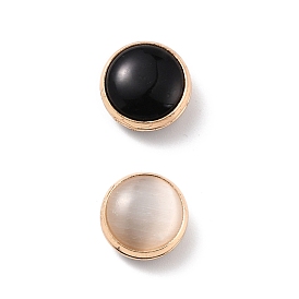 Anti-Exposure Magnetic Suction Traceless Brooch for Clothes, Alloy with Cat Eye Beads, Golden