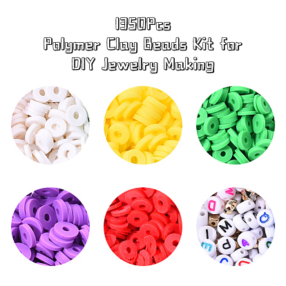 China Factory DIY Polymer Clay Beads Bracelet Making Kit, Including  Disc/Flat Round Polymer Clay Beads, Flat Round Acrylic Beads, Star & Cube  CCB Plastic Beads and Elastic Thread Polymer Clay Beads: about