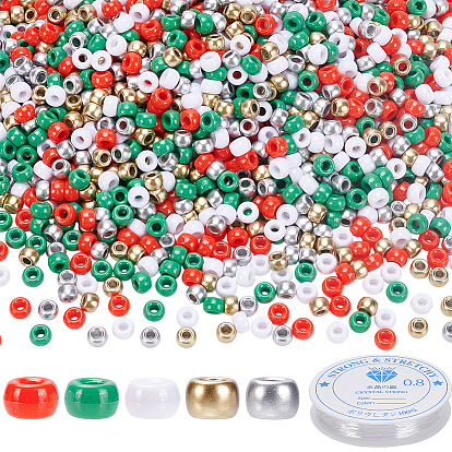 Diy набор, в комплекте 1500 5 цветные пластиковые бусины, баррель, 1 свернуть эластичную хрустальную нить