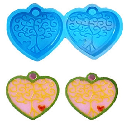 Heart with Tree of Life Pendant Silicone Molds, Resin Casting Molds, for DIY UV Resin & Epoxy Resin Jewelry Making