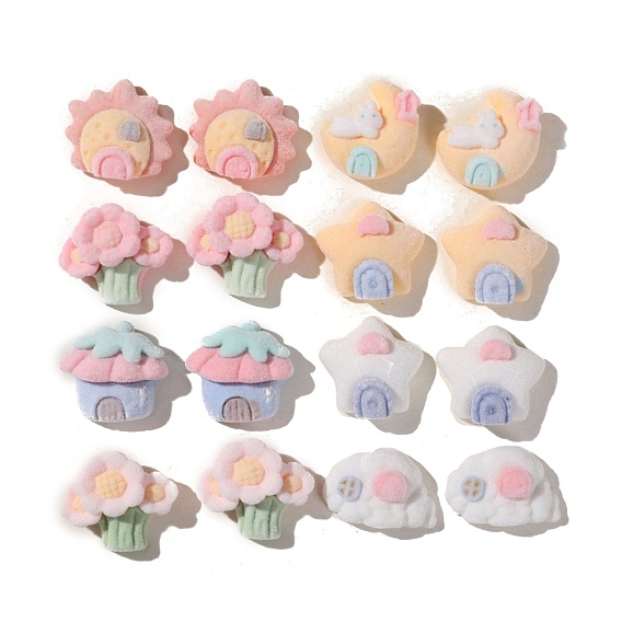 Flocking Resin Cabochons