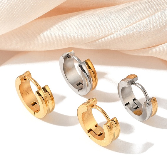 304 серьги-кольца из нержавеющей стали с эффектом полировки, ионное покрытие (ip)