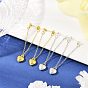 2 Pairs 2 Colors Heart Alloy Dangle Stud Earrings, with Brass Cable Chains & Brass Post Earring Findings