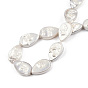 Plating Natural Freshwater Shell Beads Strands, Imitate Baroque Pearl Keshi Pearl Beads, Teardrop
