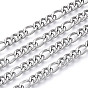 304 Stainless Steel Curb Chains, Figaro Chains, with Spool, Unwelded