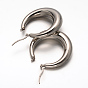 Ring 304 Stainless Steel Hoop Earrings, Hypoallergenic Earrings, 39.5x38x9mm, Pin: 1x0.5mm