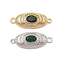 Латунные застежки из прозрачного кубического циркония с микропаве, без кадмия, без никеля и без свинца, со стеклом, овальные