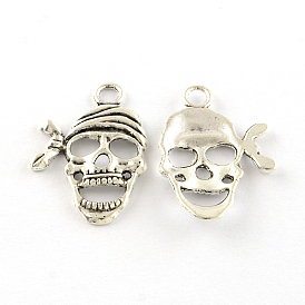 Череп тибетский стиль сплава подвески, без кадмия и без свинца