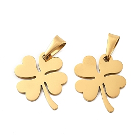 Ion Plating(IP) 304 Stainless Steel Pendants, Clover
