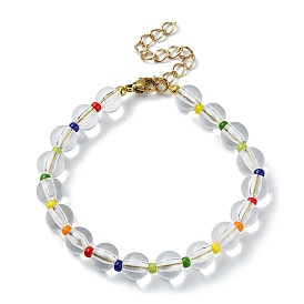 Bracelets extensibles en acrylique et en perles de rocaille