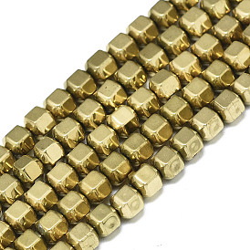 Electroplate Non-magnetic Synthetic Hematite Beads Strands, Round, Faceted